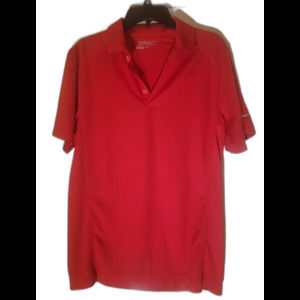Nike Golf Mens Small Red Dri-Fit Short Sleeve Polo Standard Fit